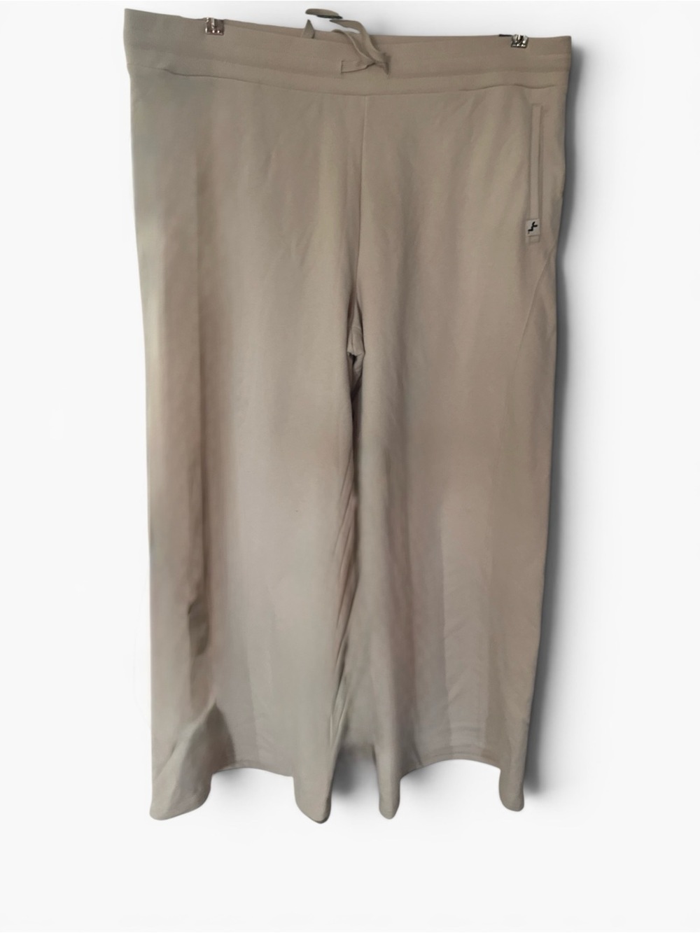 Light Taupe Wide Leg Pull-On Pants W/ Drawstring